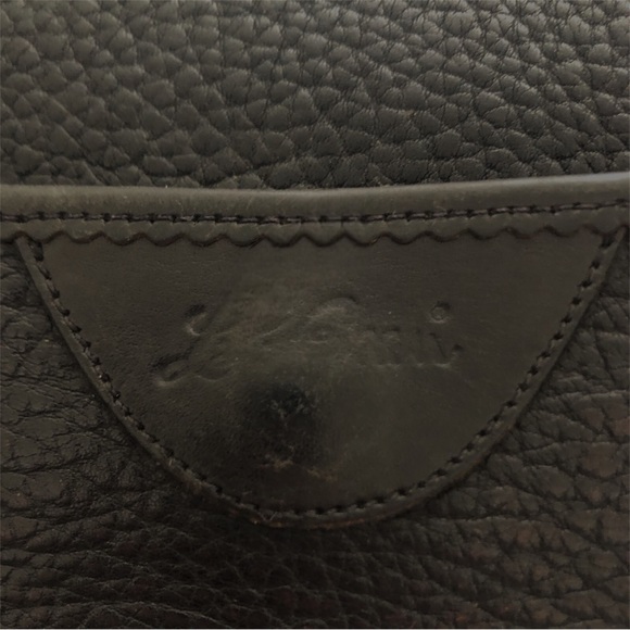 LL Bean Black Crossbody Bag H2F All Leather Classic Pebble Roomy *Needs TLC* - Picture 2 of 13